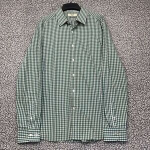 Penguin Shirt Men 17 36/37 Green Plaid Button Up Long Sleeve Cotton XL‎